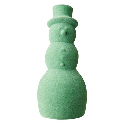 Christmas Flocked Snowman - Light Green