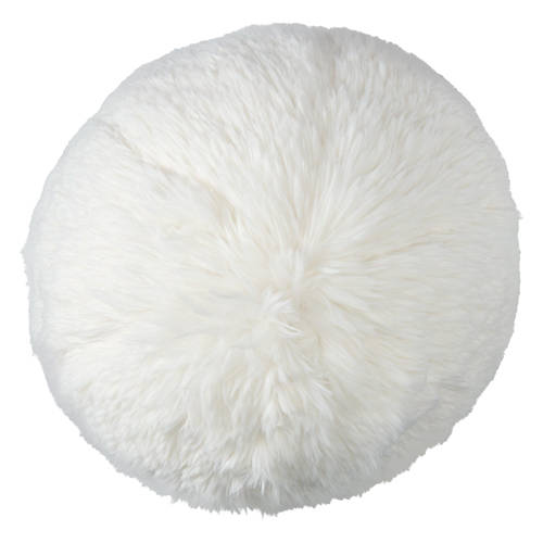 10” X 10” Faux Fur Sphere Luxe Pillow, White