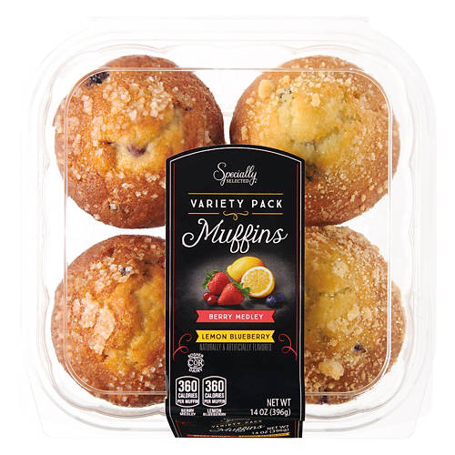Berry Medley & Lemon Blueberry Muffins, 14 oz Product Image Front shot 01