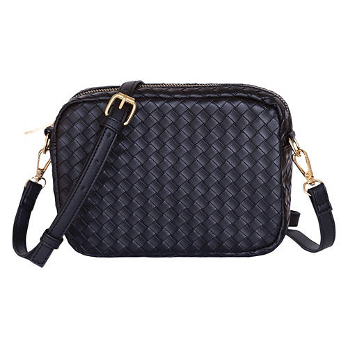 Women's Woven Crossbody Bag, Black