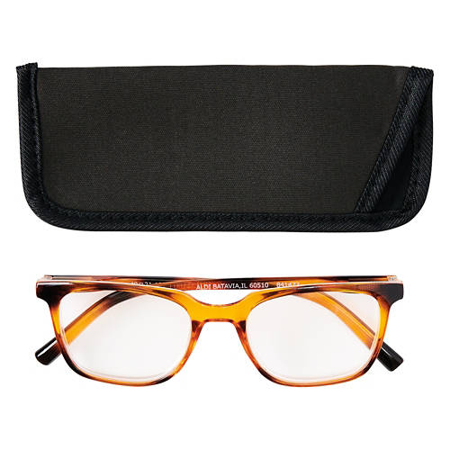 Premium Reading Glasses with Case - Brown Tortoise, 1.50