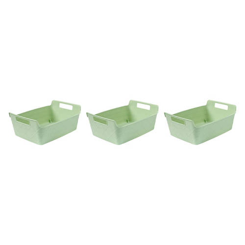 3 Pack Small Flexible Storage Trays, Mint Green