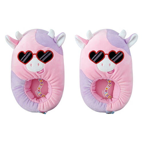 Valentine's Day Squishmallow Slipper - Pink Cow Childrens, 2/3 Ladies 4/5