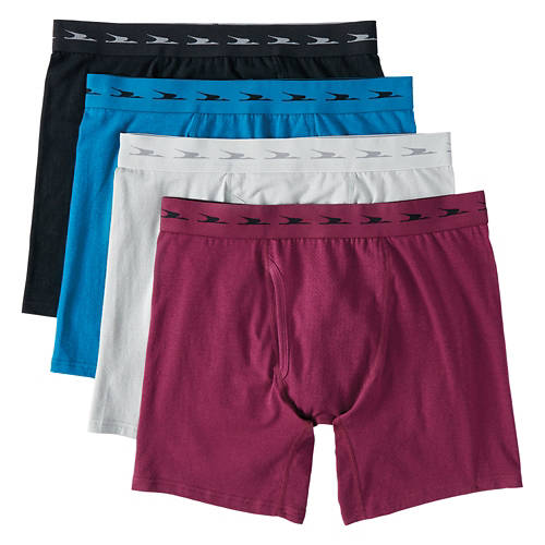 Men's 4 Pack Boxers - Dark Red/ Blue/ Black/ Light Grey, XL