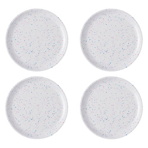 4 Pack Speckled Dinnerware Plates, White