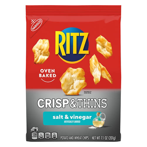 Crisp & Thins Salt & Vinegar Chips, 7.1 oz Product Image Front shot 01