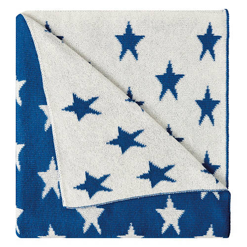 50"x 60" Americana Throw - Blue Stars
