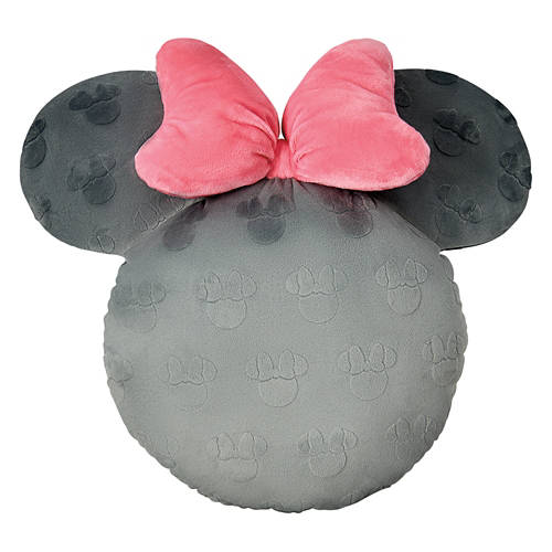 16" X 16" Minnie Shaped Pillow, Gray