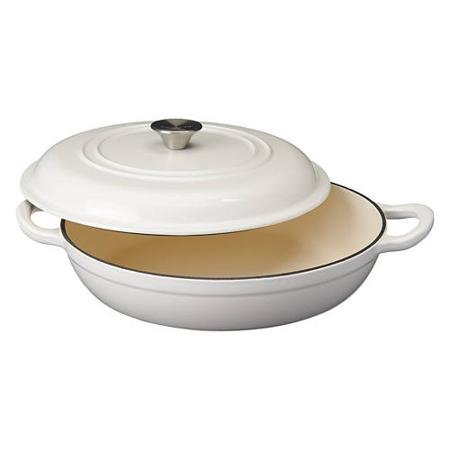 Cast Iron Braiser, White