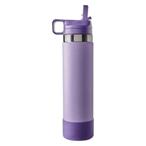 Stainless Steel Straw Lid Bottle, Purple/Purple