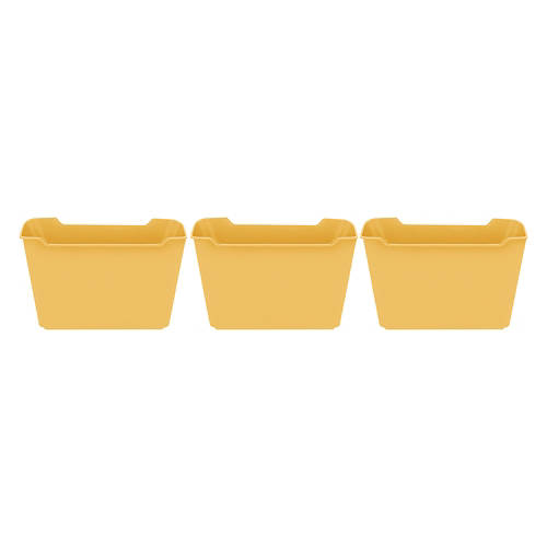 3 Pack Plastic Storage Bins - Yellow, M