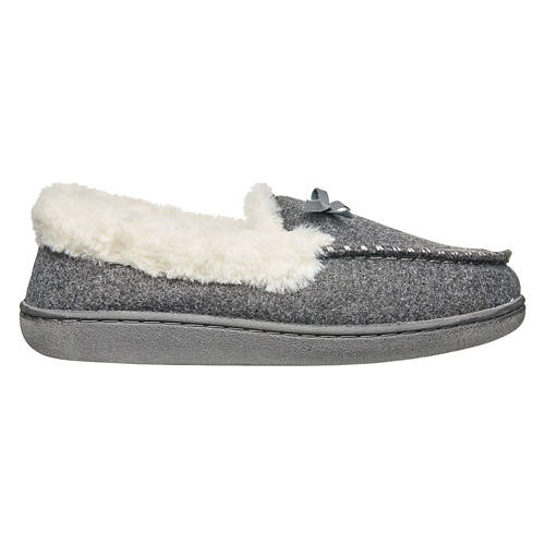 Ladies Memory Foam Slippers - Gray, 9