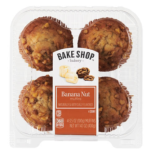 Banana Nut Muffins, 4 count Product Image Front shot 01