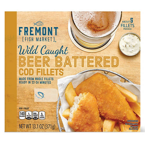 Beer Battered Cod Fillets, 13.1 oz Product Image Front shot 01