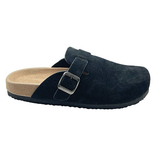 Men's Genuine Suede Clogs - Black, 11