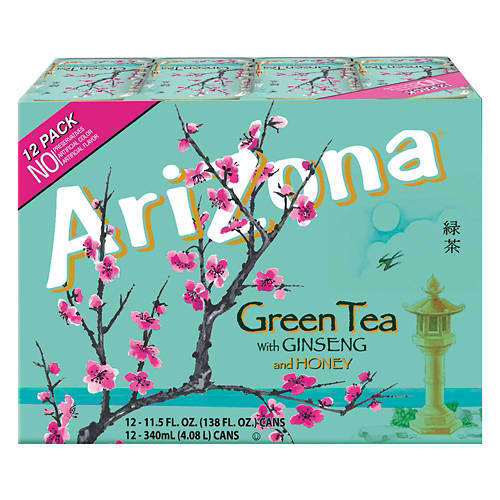 Green  Tea with Ginseng and Honey Iced Tea - 12 pack 11.5 fl oz