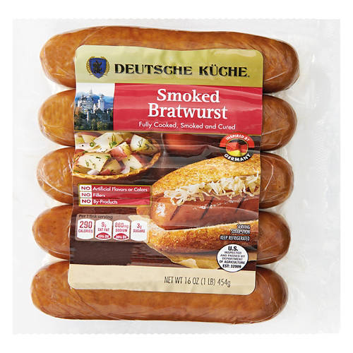 Smoked  Bratwurst Sausage, 16 oz Product Image Front shot 01