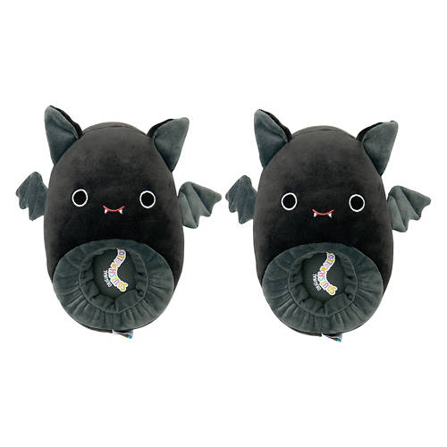 Childrens Halloween Squishmallow Slipper - Black Bat, 4/5 (Ladies 6/7)