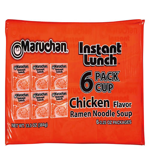 Instant Lunch Ramen Noodle Soup Cups, Chicken Flavor, 6 count