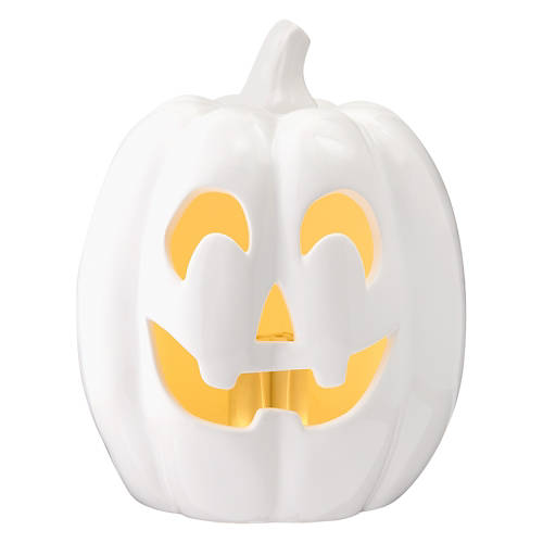 Pumpkin Shaped LED Ceramic - Medium