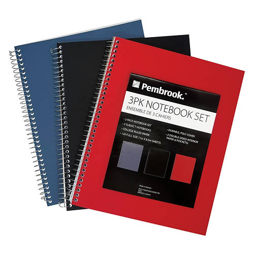 3 Pack Solid Color Notebook Set