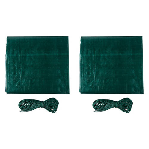 2 Piece - 6' x 8' Multi-Purpose Tarp, Green