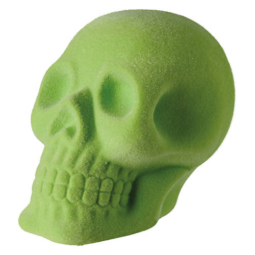 Green Flocked Skull