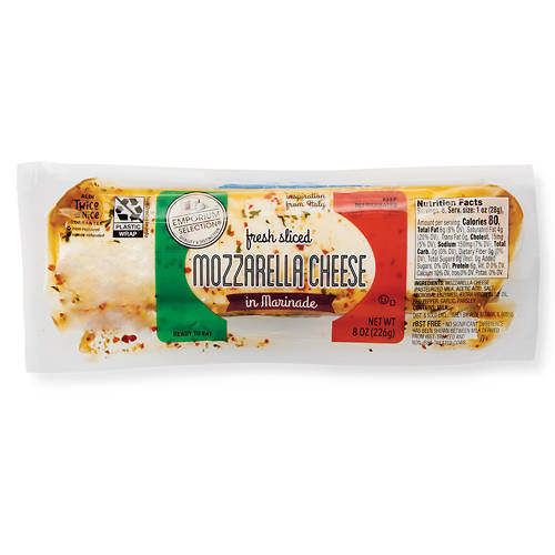Marinated  Sliced Mozzarella Cheese, 8 oz Product Image Front shot 01