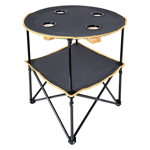 Round Collapsible Camping Table, Grey Product Image Front shot 01