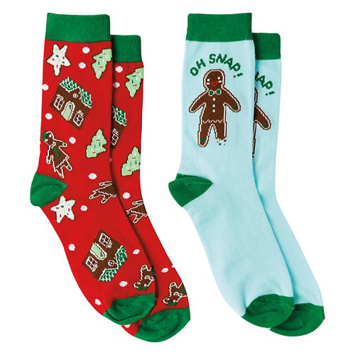 Ladies Holiday Socks - Gingerbread/Holiday, 4-10