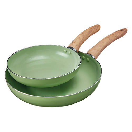 8"/10" Nonstick Fry Pan Set, Green