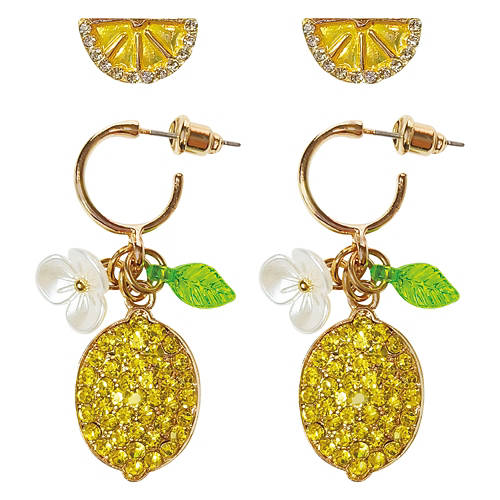 2 Pack Earrings - Lemon