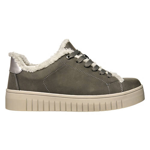 Ladies Warmlined Sneakers - Grey, 8