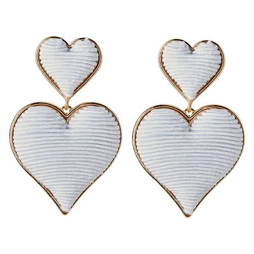 Ladies Valentine's Day Earrings - White Hearts