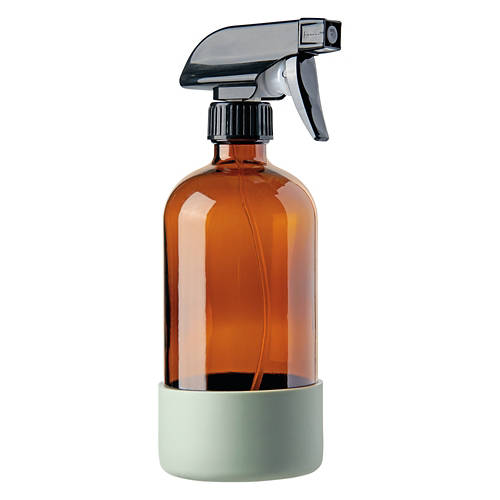 Amber Glass Spray Bottle, Light Green