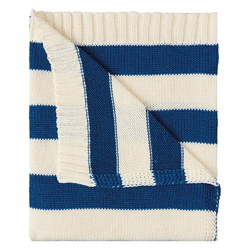 50"x 60" Americana Throw - Blue Stripes