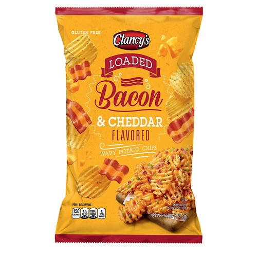 Gluten Free Loaded Bacon & Cheddar Flavored Wavy Potato Chips, 9.5 oz