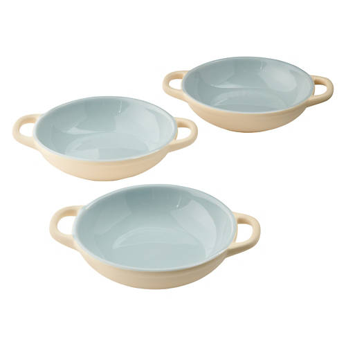 3 Piece Round Stoneware Baking Dishes, Multi Color