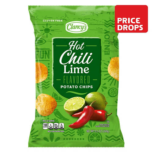 Hot Chili Lime Ridged Potato Chips, 9.5 oz Product Image Front shot 01