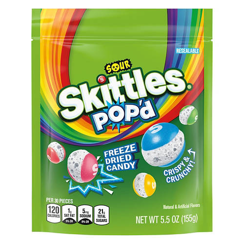 Sour Freeze Dried Pop'd Candies, 5.8 oz