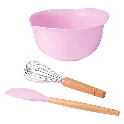 Mixing Bowl & Utensil Set - Pink