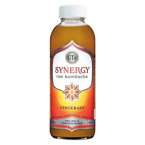 Organic Synergy Gingerade Unpasteurized Raw Kombucha, 16 fl oz