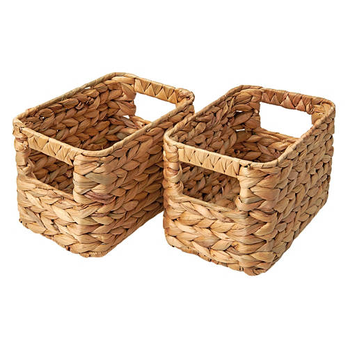 2 Pack  Decorative Woven Basket - Small, 9" x 6" x 6"