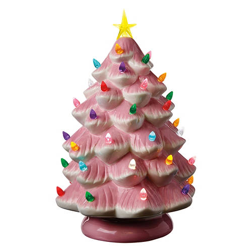 14.44" Hand Painted Ceramic Tree - Pink