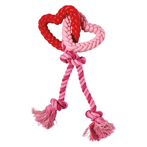 Valentine's Day Dog Plush Toy - Heart Rope