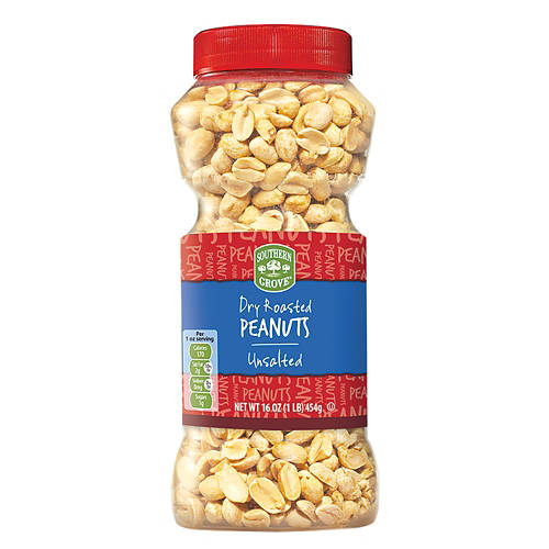 Dry  Roasted Unsalted Peanuts, 16 oz