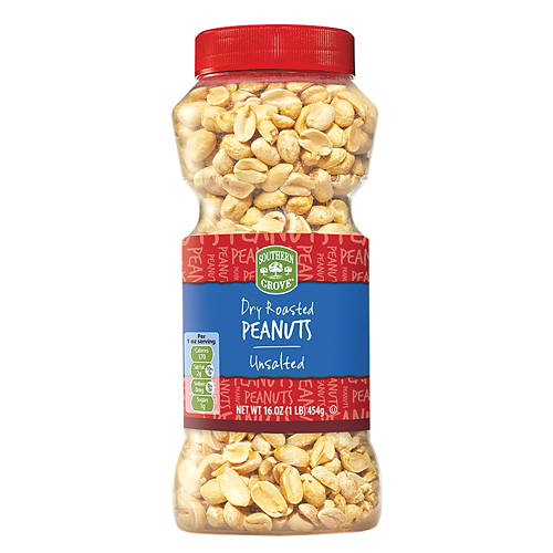 Dry Roasted Unsalted Peanuts, 16 oz