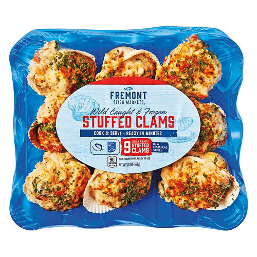 Grilled Ready Stuffed Clams, 9 count Product Image Front shot 01