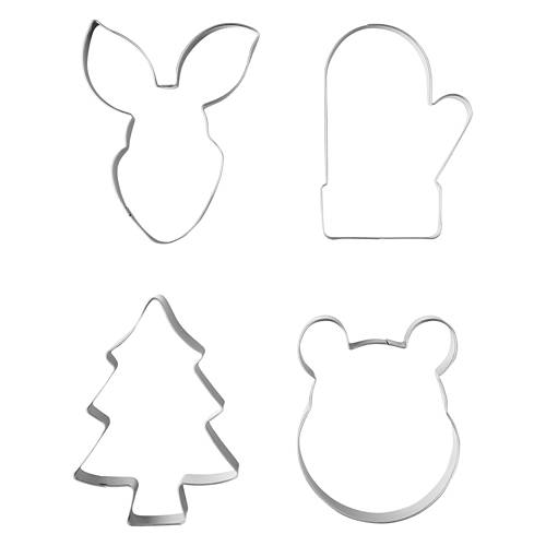 4 Piece Holiday Shaped Winnie Pooh Cookie Cutter