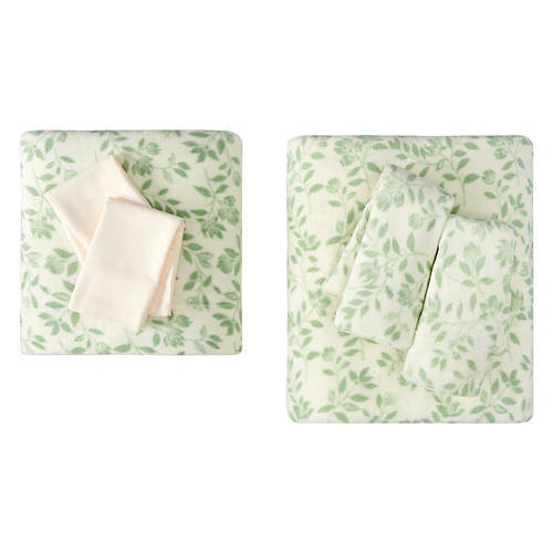 King Velvet Plush Sheet Set, Floral